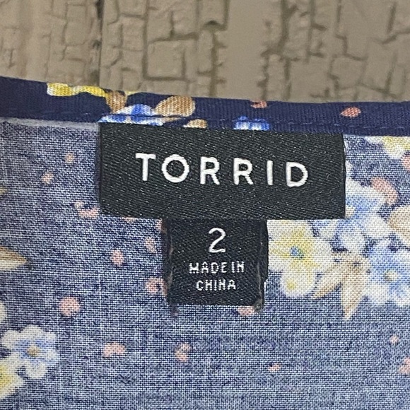 Torrid blue floral ditsy print dress 2 - Picture 8 of 10